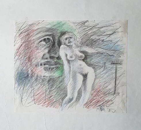 Karl Stengel Senza titolo 1 1979 Pastelli a olio su carta 30x37cm Serragli